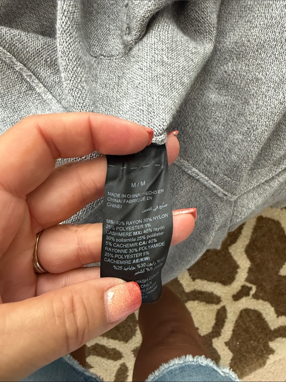 White House Black Market Long Gray Open-Front Cardigan - Picture 6 of 6